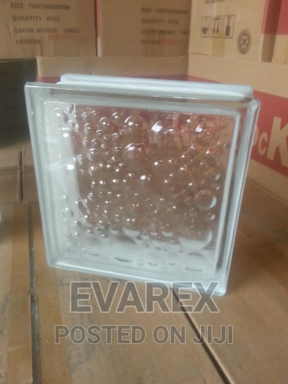 Transparent White Glass Block