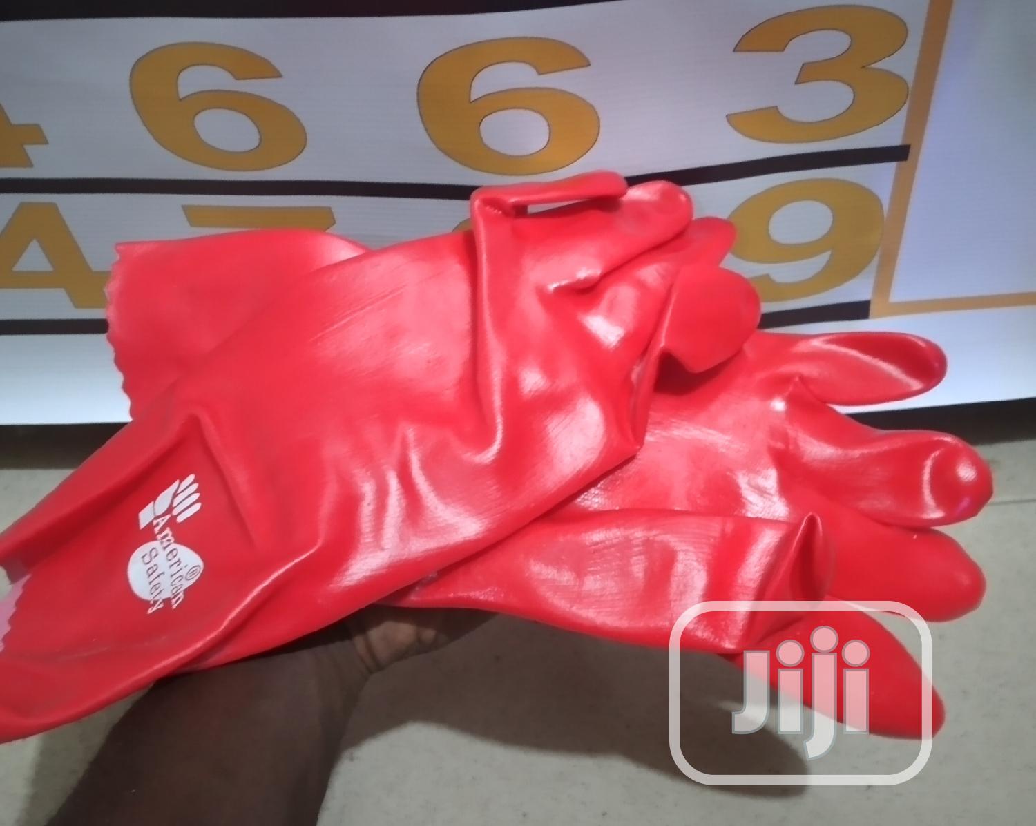 Safety Red Rubber Hand Glove