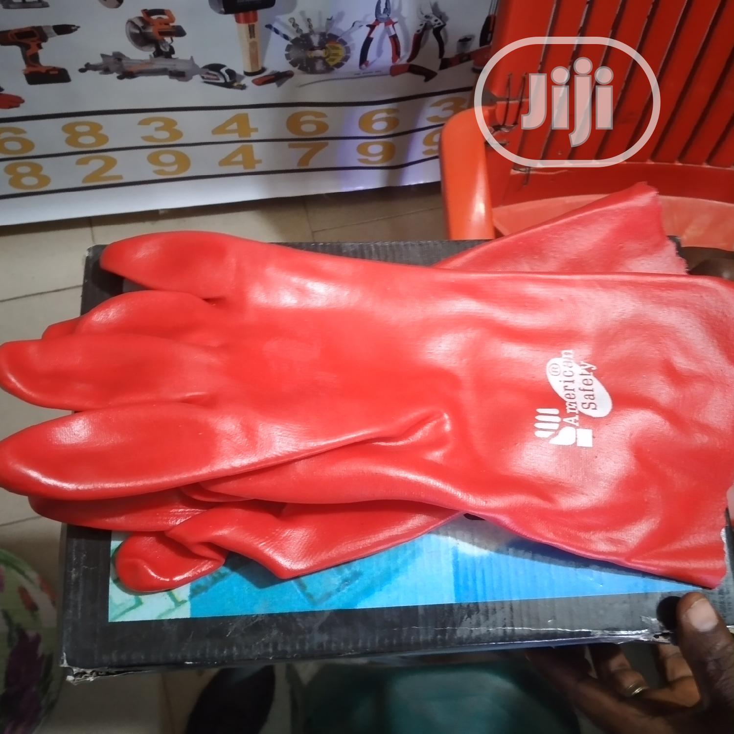 Safety Red Rubber Hand Glove
