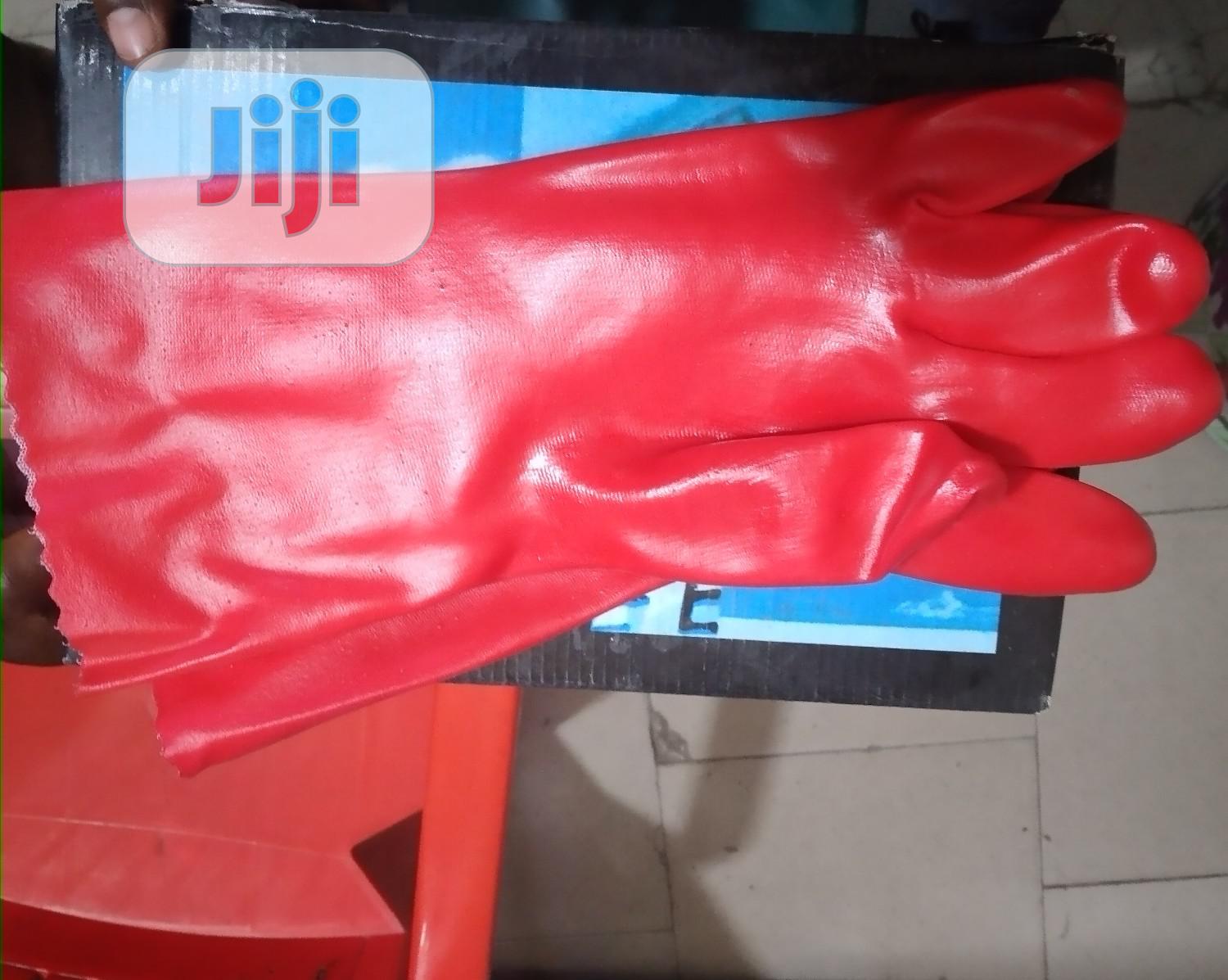 Safety Red Rubber Hand Glove