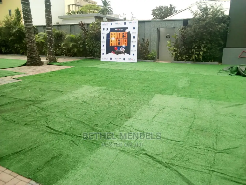 Natural Green Artificial Grass Installation In Lagos State
