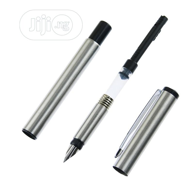 Silver Metal Vector Fountain Pen 0.5mm Nib Full Metal Body