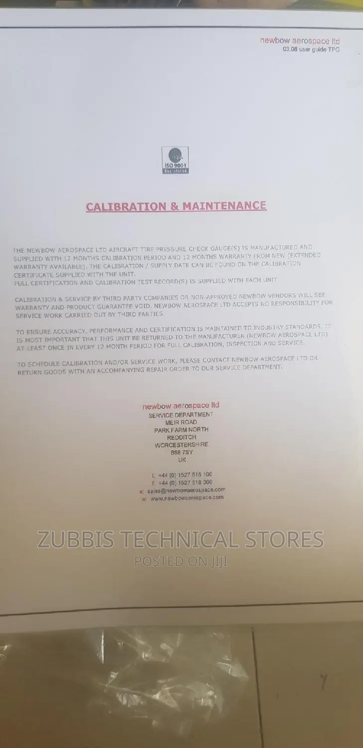 Air Craft Tire Check Pressure Guage