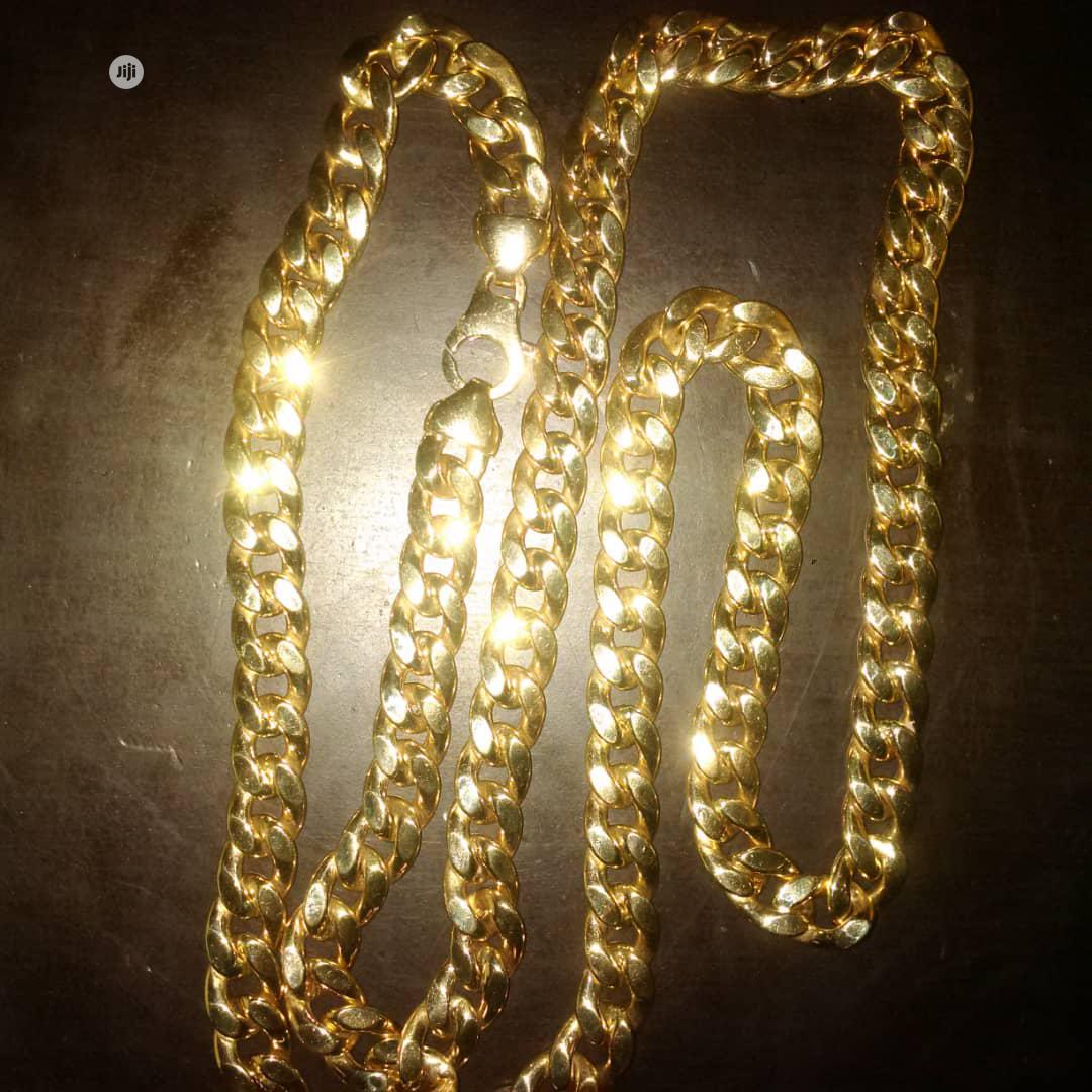 Pure 18karat Solid Gold Choker Cuban Design