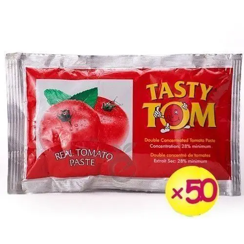 Carton of Tasty Tom Sachet Tomato Paste