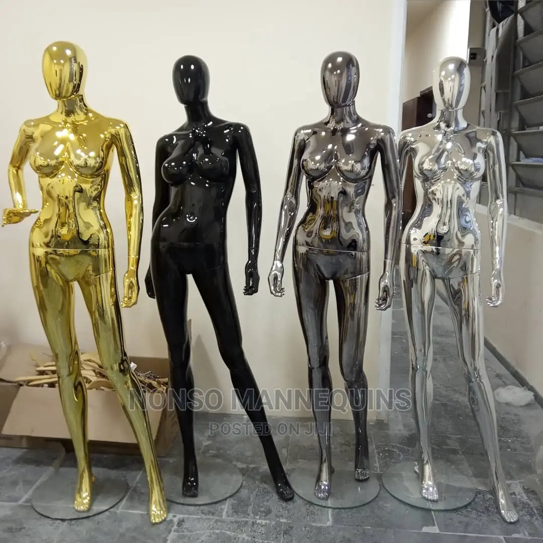 Gold Female Abstract Face Mannequin
