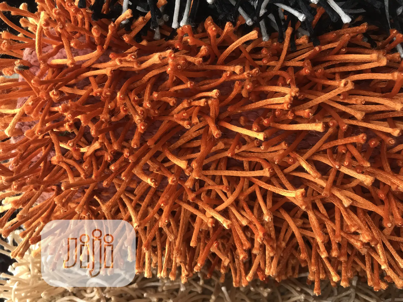 Plain Orange Poly Shaggy Quality Center Rugs (4/6)