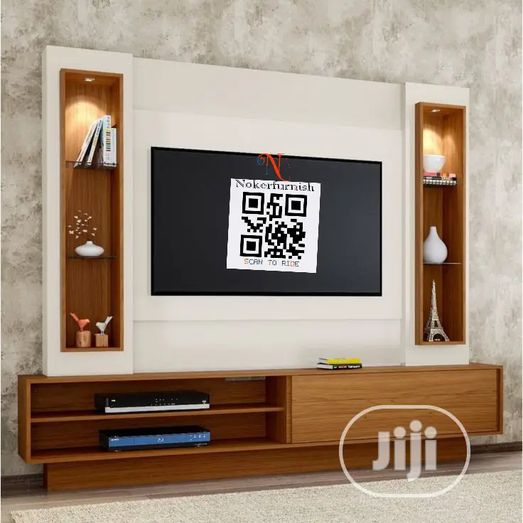 Contemporary Panel TV Stand With LED Lights