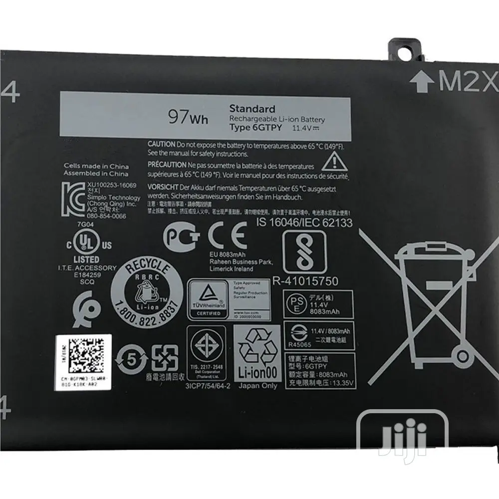 Dell XPS 15-9560 9570 Dell XPS 15-7590 Battery Extended 97wh