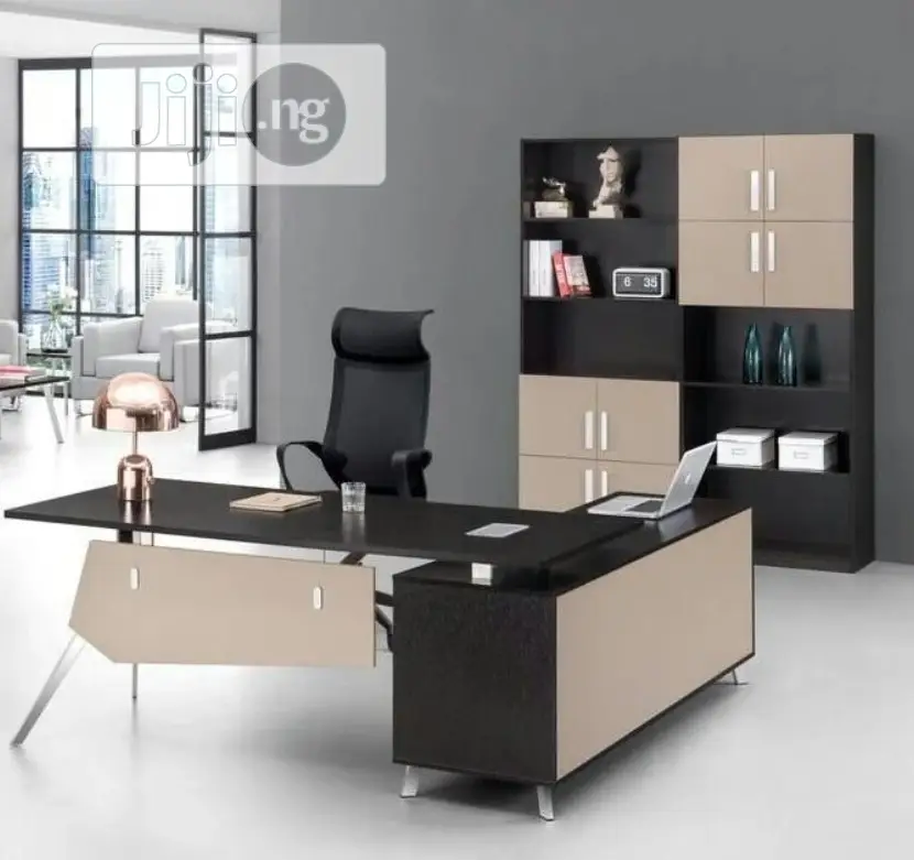 Executive Table and Bookshelf