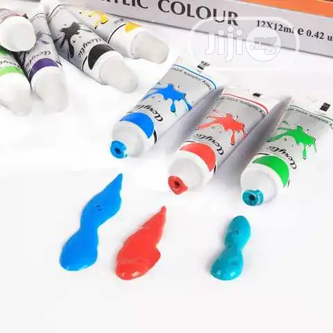 12ml Kids Student Art Paint 12 Colors Acrylic Wall Cloth