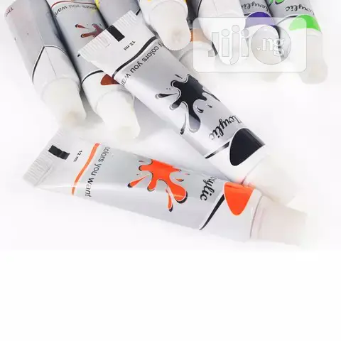 12ml Kids Student Art Paint 12 Colors Acrylic Wall Cloth