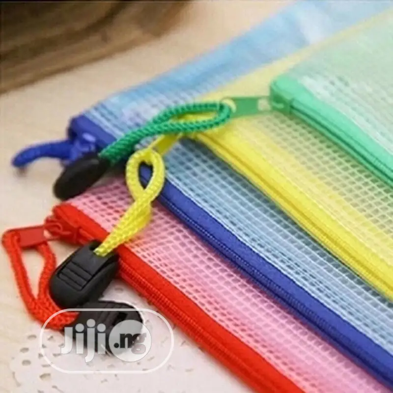 12pcs/Lot Gridding Waterproof Zip Bag Document Pen Filing