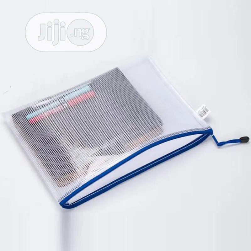 12pcs/Lot Gridding Waterproof Zip Bag Document Pen Filing