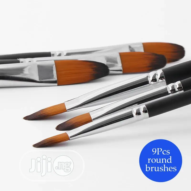 9pcs/Set Oil Paint Brush Round Painting Brush For Watercolor