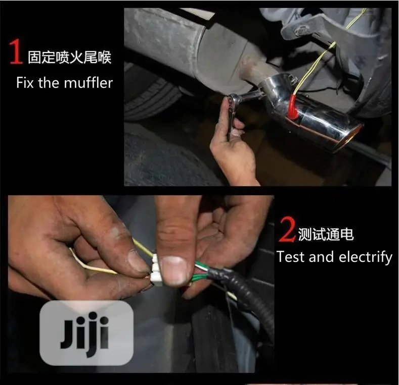 Auto Exhaust Muffler Emitting Led Light.