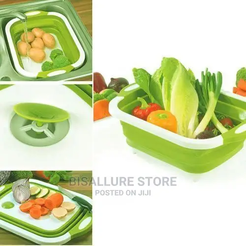 Collapsible Chopping Board With Basket and Drainage