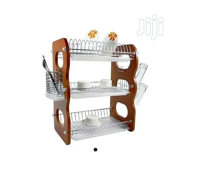 3 Layers Wooden Plate Rack