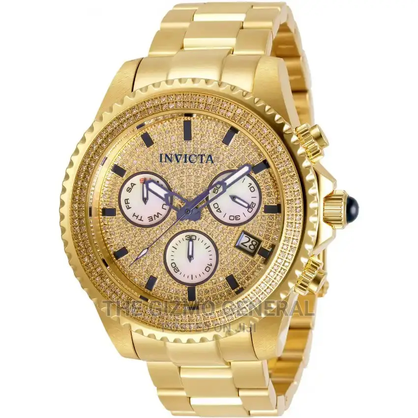 Invicta 31991 Men’S PRO Diver Swiss Chronograph White, Gold Dial Watch