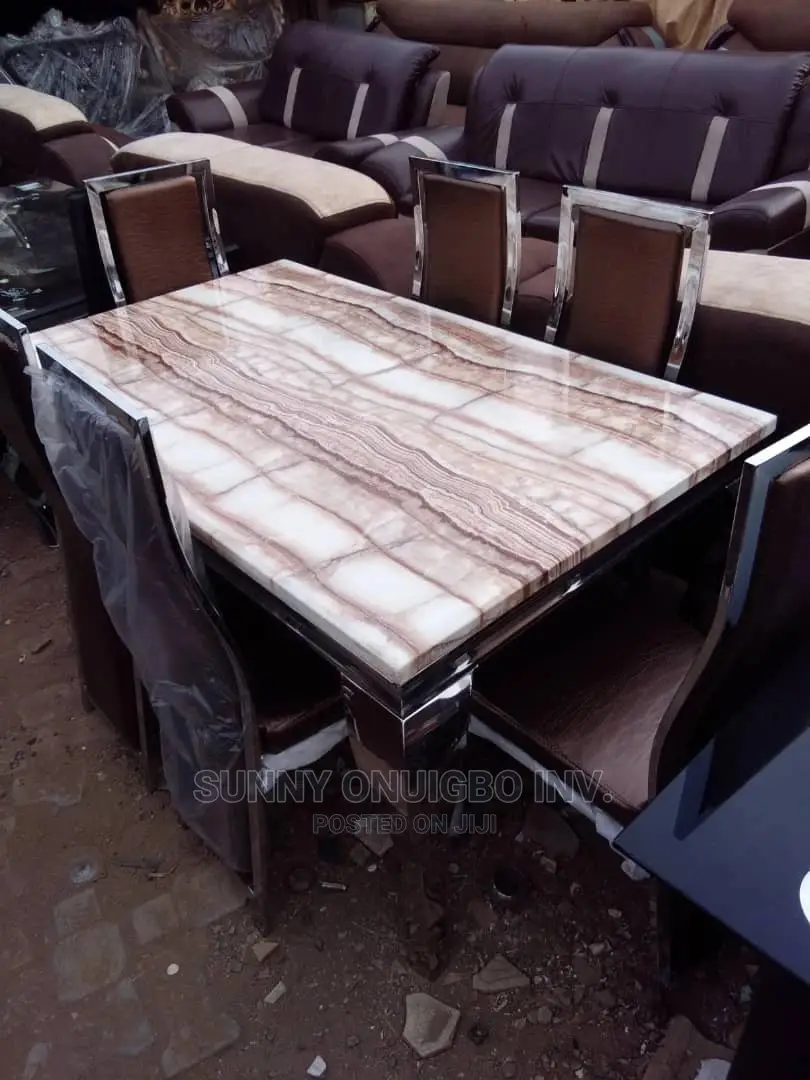 Marble Dinning Set With Six Chairs