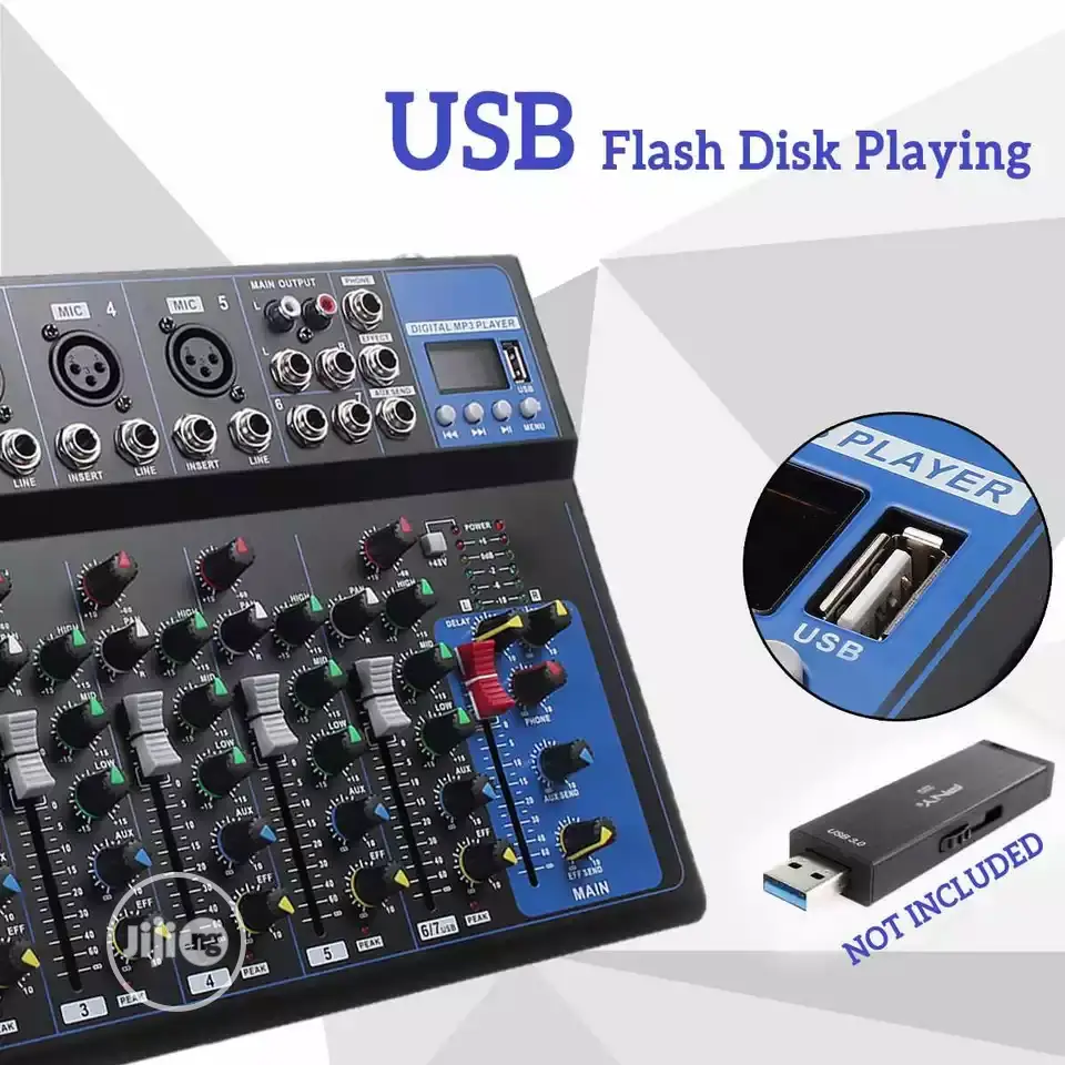 Portable 7 Channels Audio Mixer