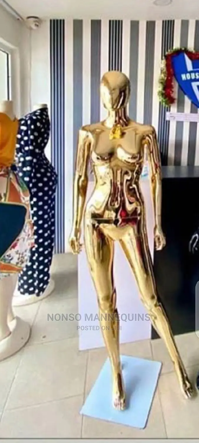 Full Body Gold Chrome Female Mannequins
