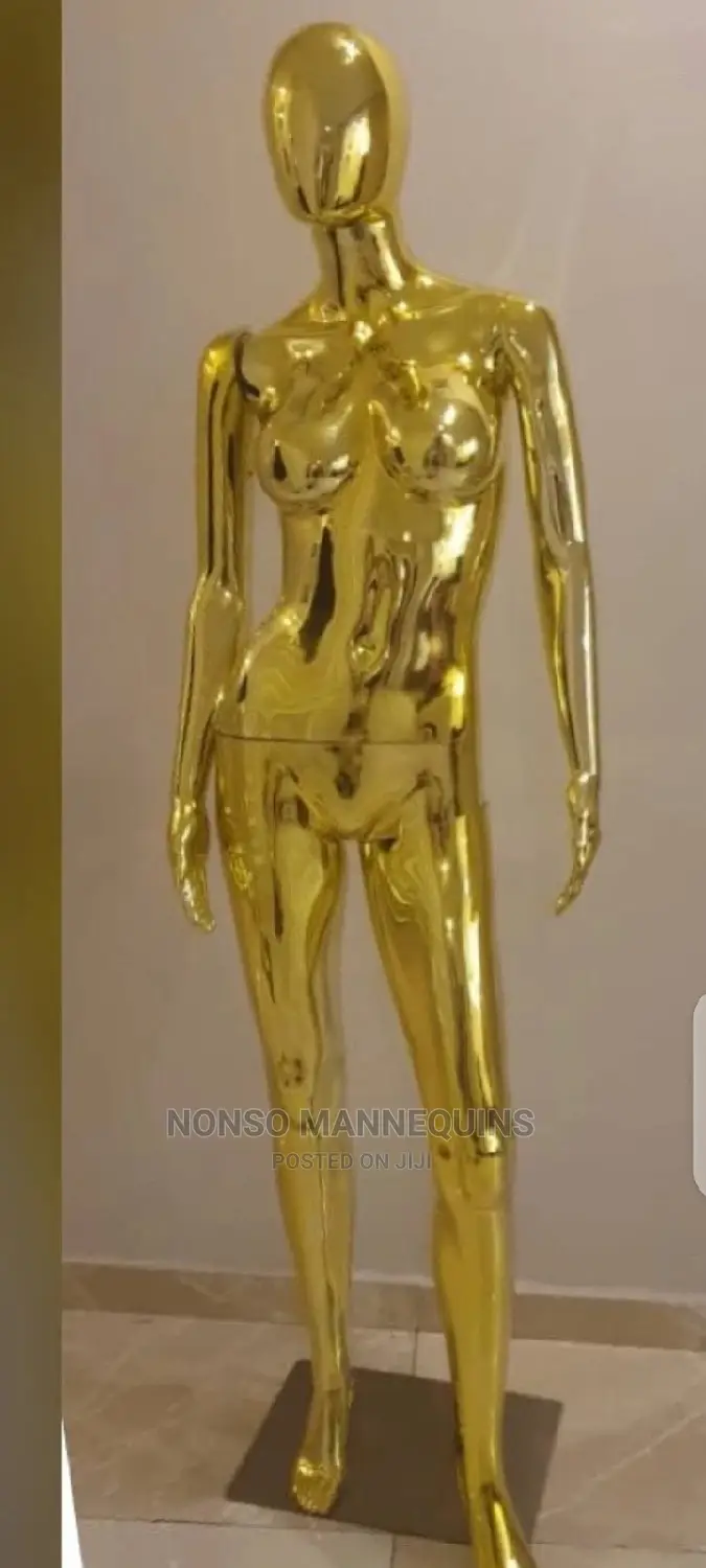 Full Body Gold Chrome Female Mannequins