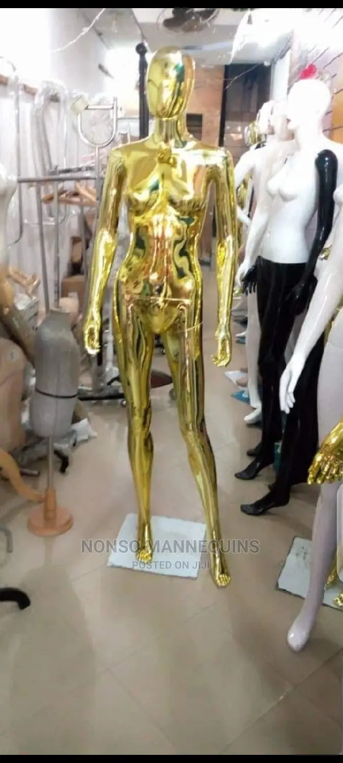 Full Body Gold Chrome Female Mannequins