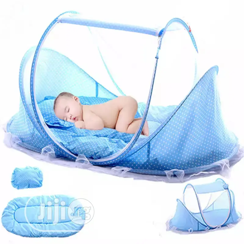 Foldable Baby Bed With Mattress, Mosquito Net and Pillow