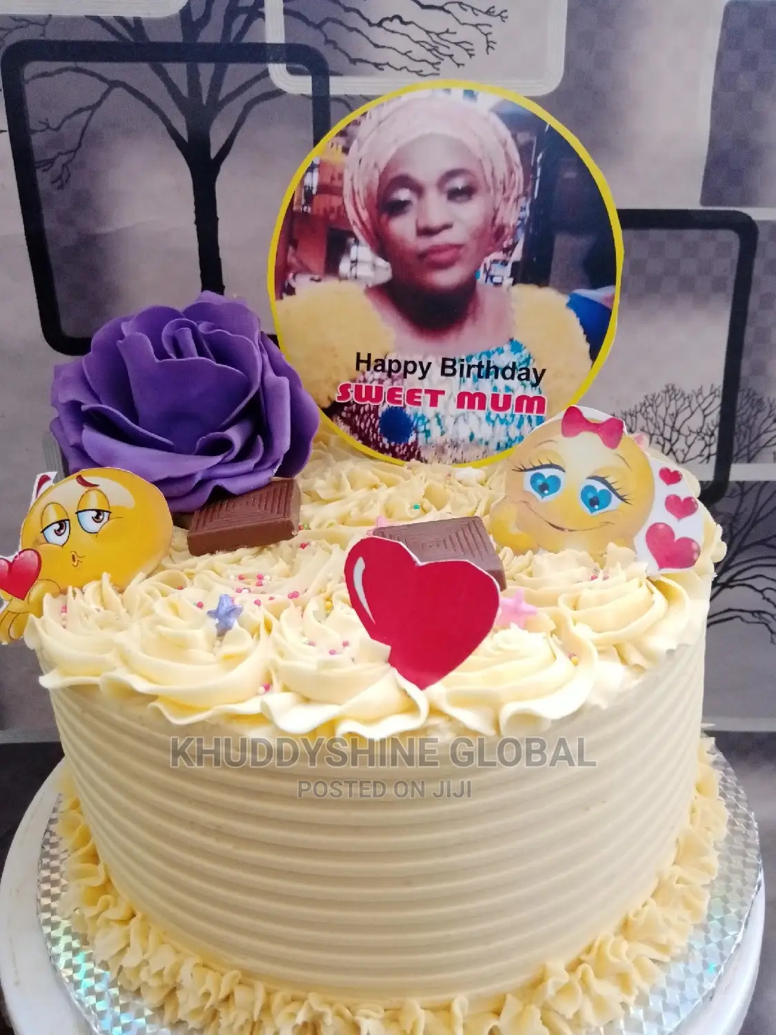 Butterscotch And Milk Zest Fluffy Cake With Emojis