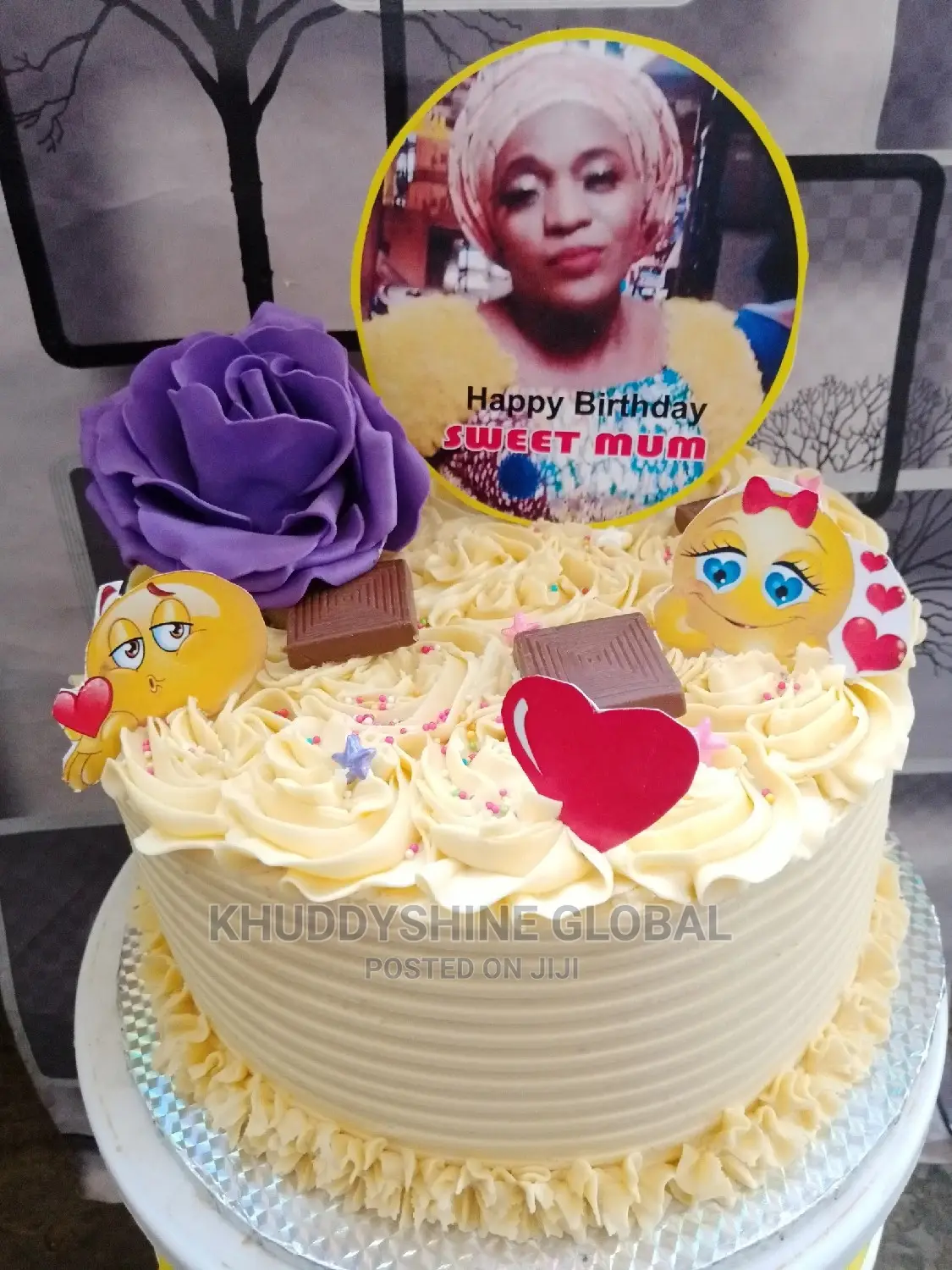 Butterscotch And Milk Zest Fluffy Cake With Emojis