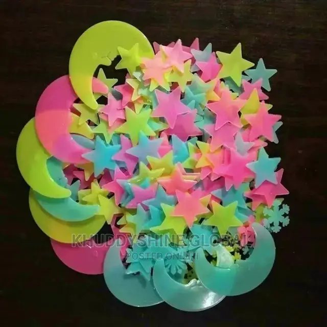 3d Stars Glow in Dark Plastic Fluorescent Wall Sticker