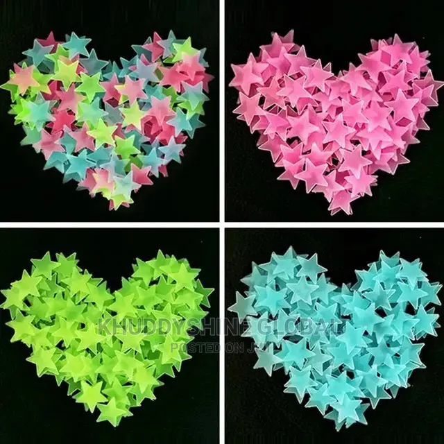 3d Stars Glow in Dark Plastic Fluorescent Wall Sticker