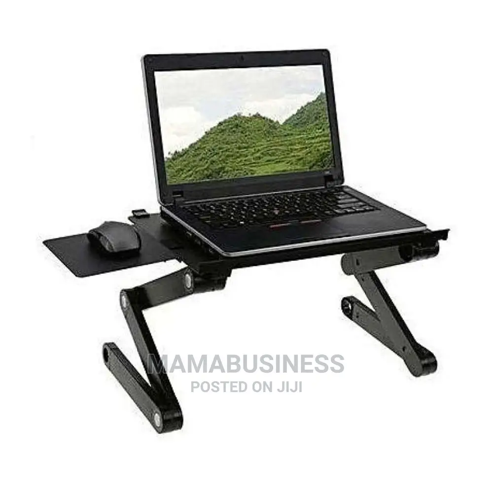 T8 Adjustable Laptop Table Stand With Mouse Pad Cooler Fan