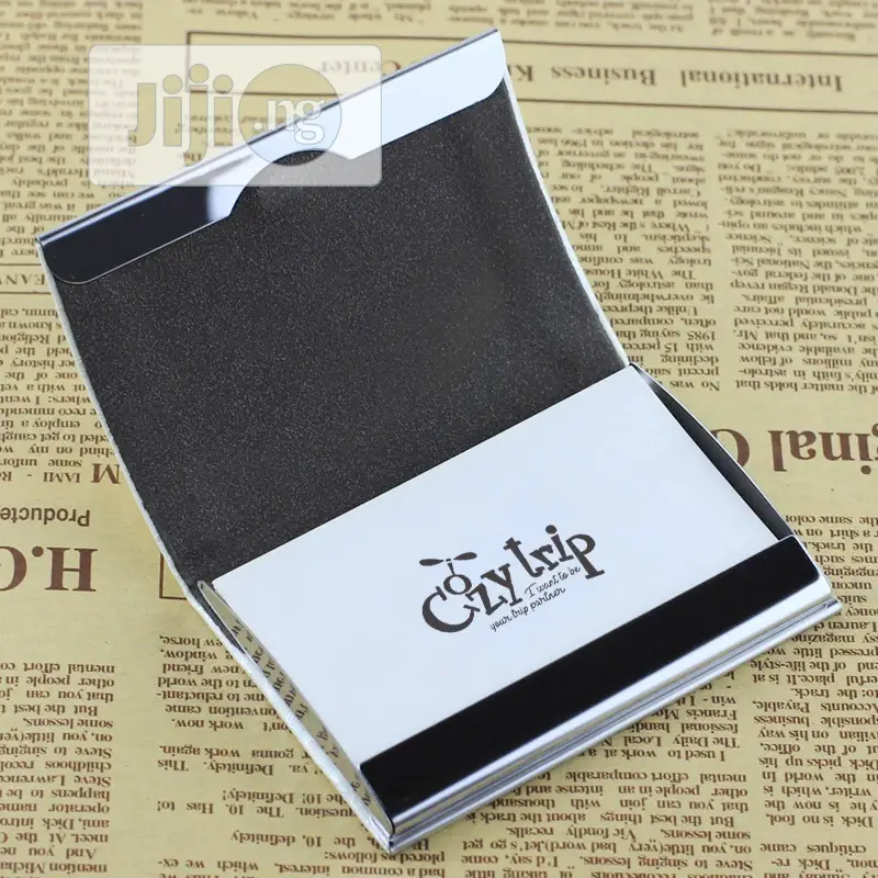 Business Card Holder Luxury PU Leather and Stainless Steel