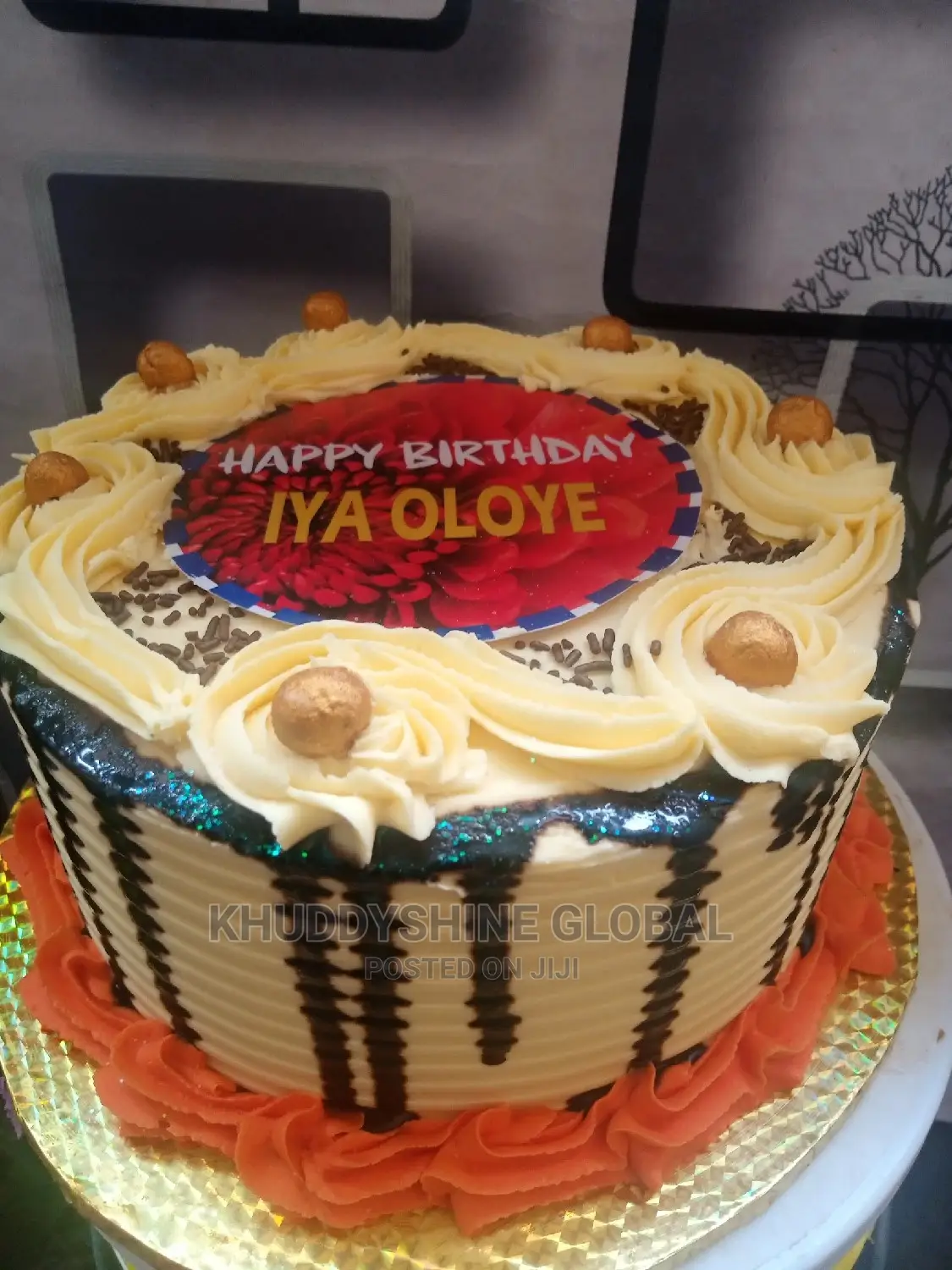 Chocolate Dripping Birthday Cake Will Gold Balls