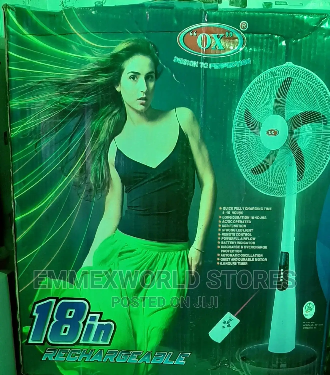 OX 18" Rechargable Fan