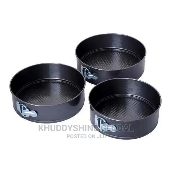 Set Of 3 Round Cake Tin Set Non Stick Spring Form Baking Pan