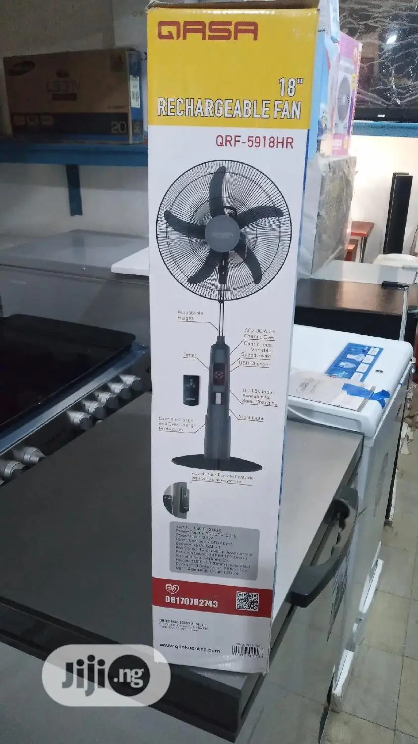 Qasa 18" Rechargeable Fan