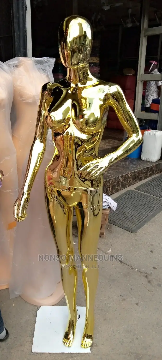 Small Size Gold Chrome Female Mannequins