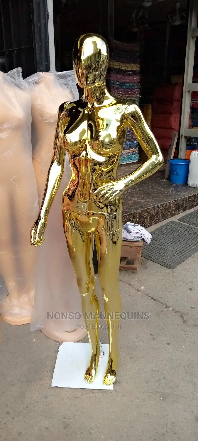 Small Size Gold Chrome Female Mannequins
