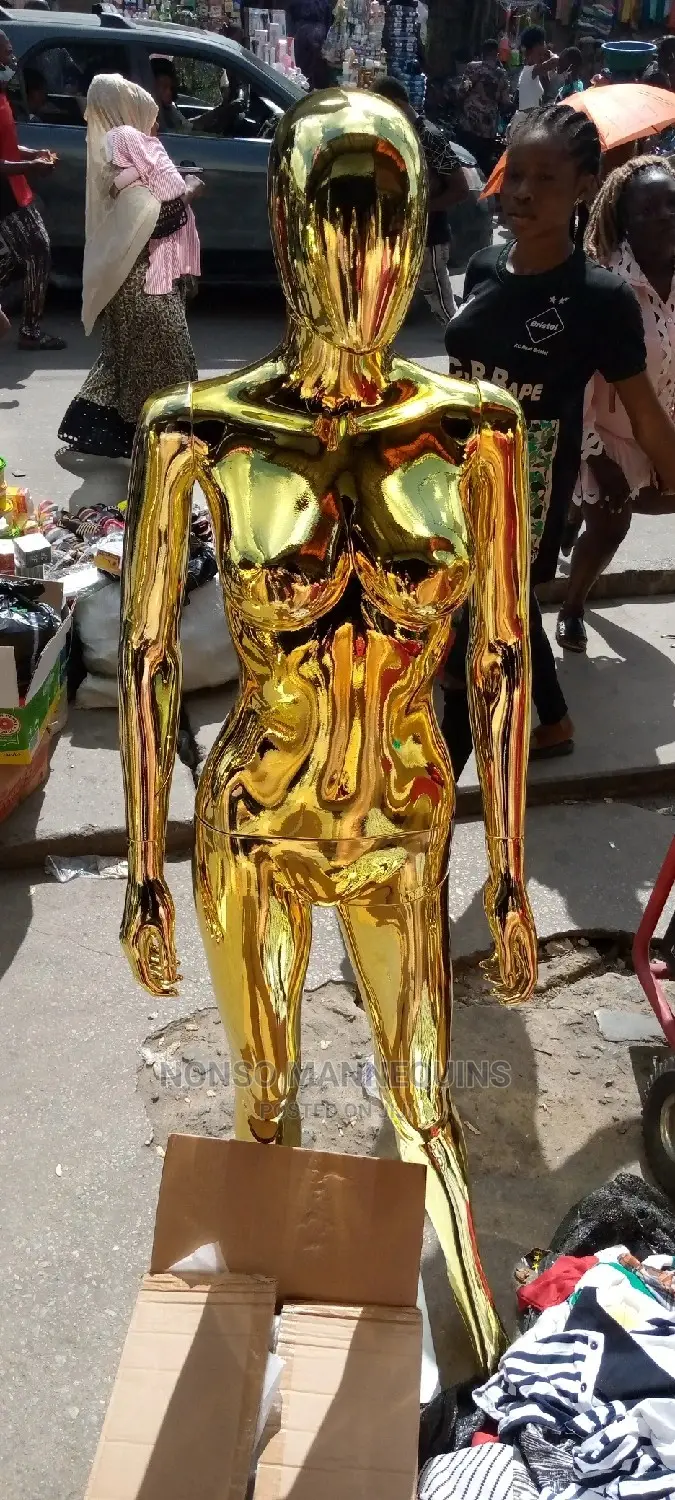 Small Size Gold Chrome Female Mannequins