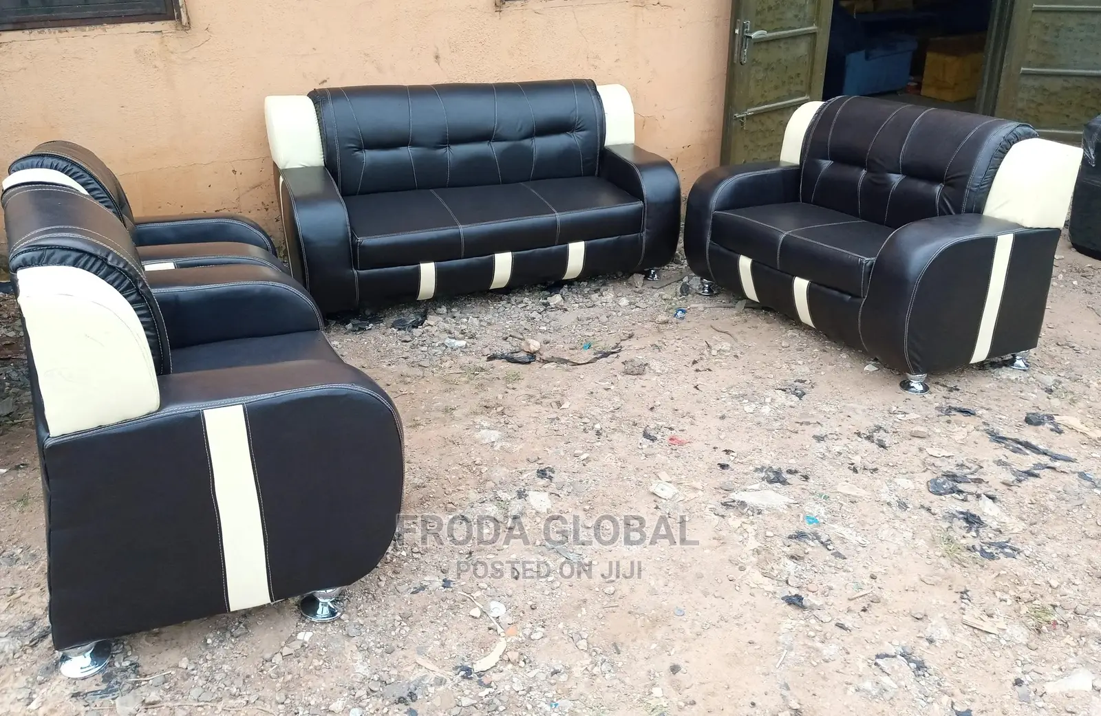 Set of 7seaters Leather Sofa Chairs - Leather Couch