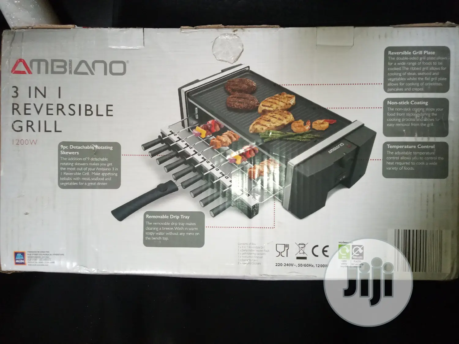 Ambiano 3 In 1 Reversible Grill 1200watts.