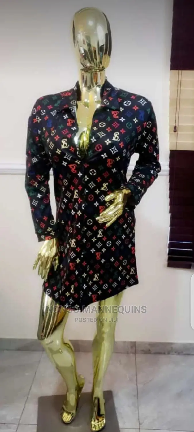 Big Size Gold Chrome Female Mannequins