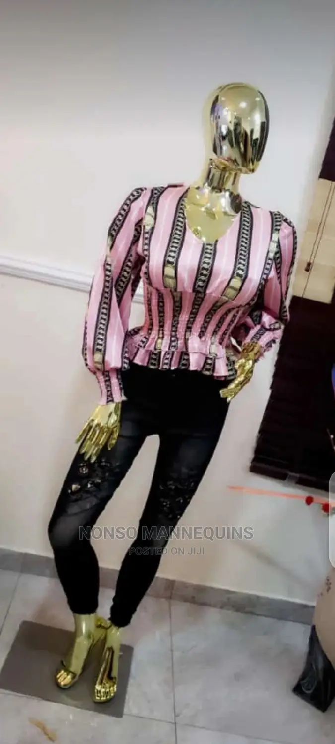 Big Size Gold Chrome Female Mannequins