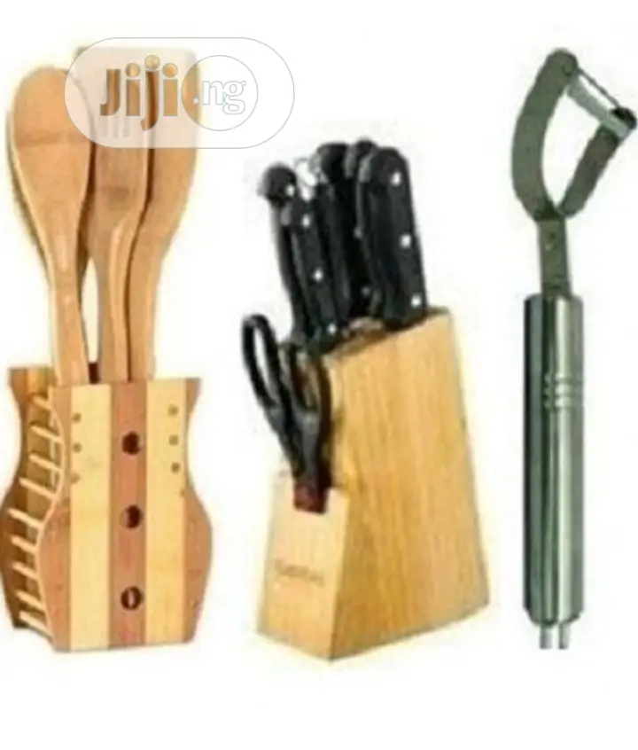 Sets of Knifes+Wooden Kitchen Utensil Set+ Peeler