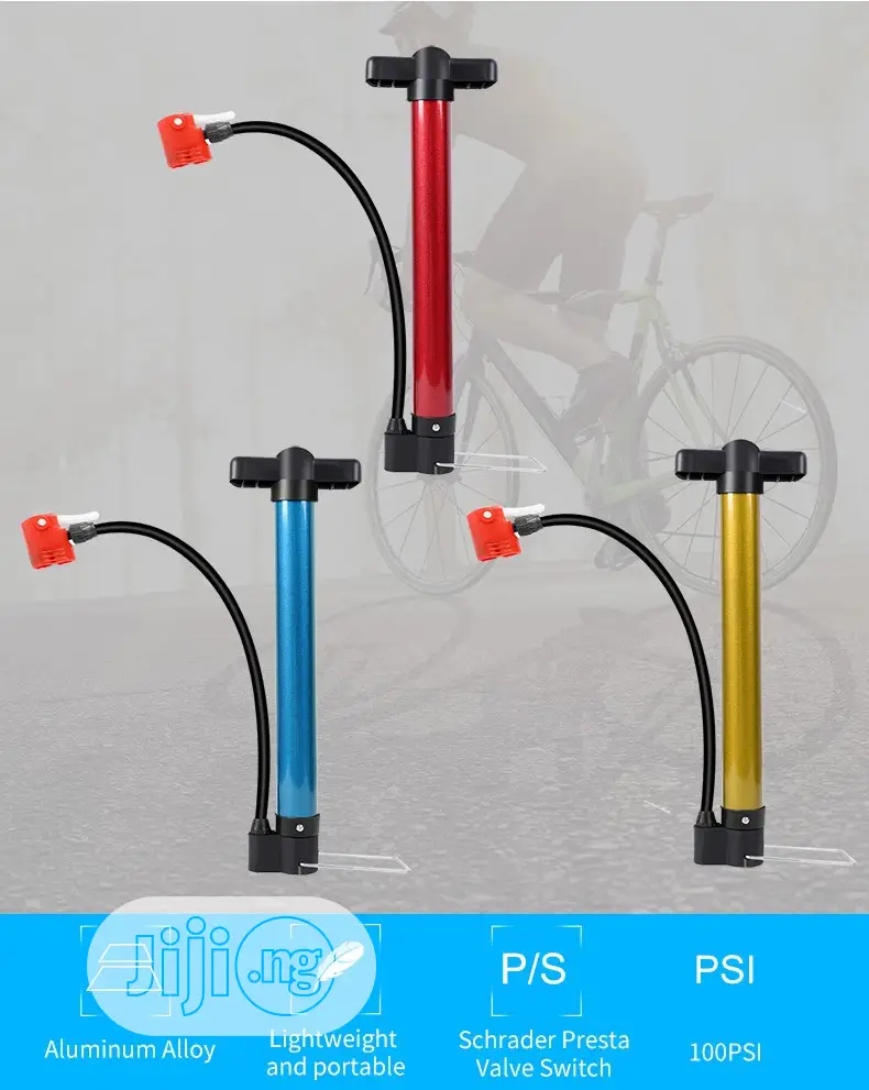 1pcs Aluminum Alloy Bike Pump Portable Foot Pump Schrader