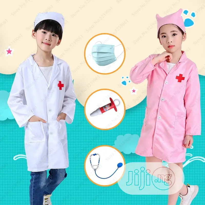 Kids Nurse Doctor Coat Cosplay Costumes Children Hospital La
