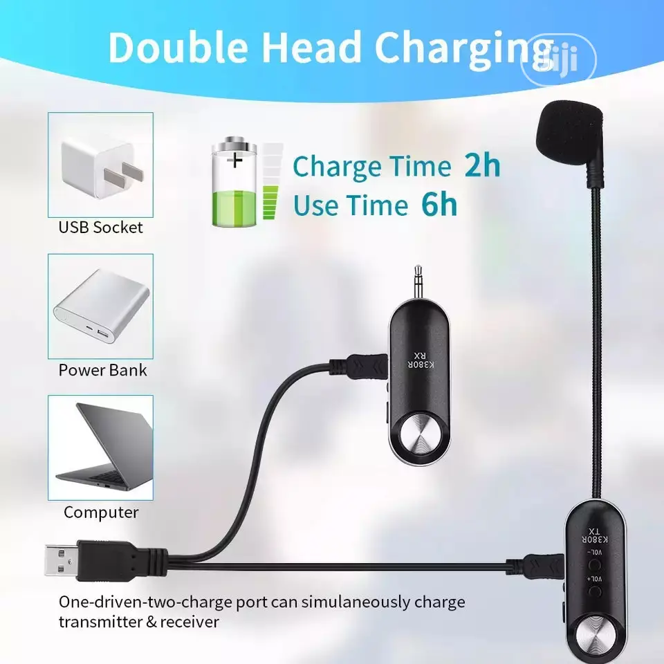 Head Wireless Microphone System With Audible Voice Sound